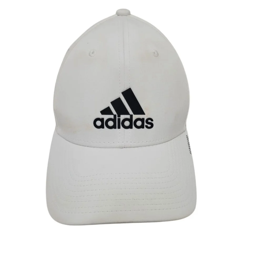 Adidas Baseball Hat Cap White One Size Embroidered Logo Excellent Condition